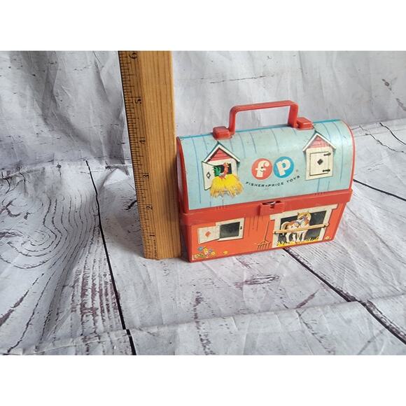 Fisher Price mini lunchbox barn toy 1962 Box Only READ - Picture 7 of 7